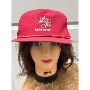 Vintage Women's Golf Hat Cap 1989 US Women's Open Indianwood Aureus Brand PINK